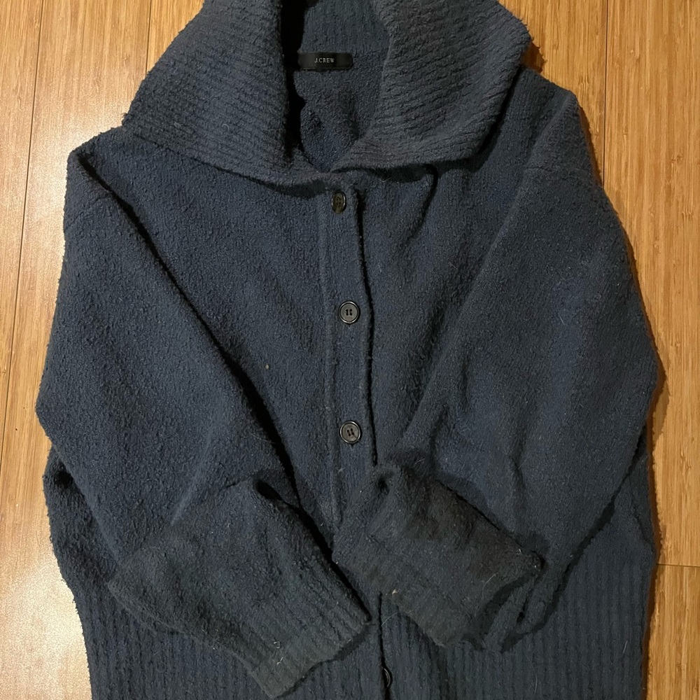 Cashmere Button Sweater in Navy